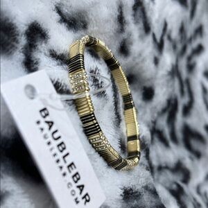 NEW! BaubleBar Enamel Tile Bracelet - Black and Gold